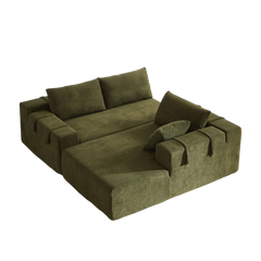 Modern Chenille Upholstered Sectional Sofa Couch Set,Modular 108' L Shaped Sectional Living Room Sofa Set With 6 Pillows,Free Combination Sofa Couch for Living Room,Bedroom(Right Chaise)W834P240007