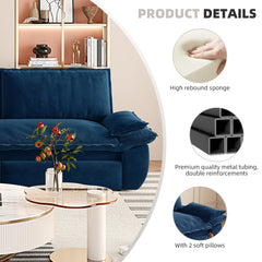 73.2' Queen Pull Out Sofa Bed,3-in-1 Convertible Sleeper Sofa,Multi-Functional Velvet Loveseat Bed,Blue(Old Sku:W1885S00124,New Sku:W1885S00232)