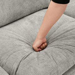 Cozy Upholstered Armchair Oversized Comfy Cloud Sofa Double Cushion Single Sofa in Light Grey Chenille, 31.9'