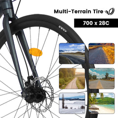 A28320R 700Cx28 Road Bike, Lightweight Aluminum Frame, Disc Brakes, 16-Speed, Fast Acceleration, Suitable for Men and Women, Ideal for High-Intensity Riding
