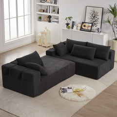 Modern Chenille Upholstered Sectional Sofa Couch Set,Modular 108' L Shaped Sectional Living Room Sofa Set With 6 Pillows,Free Combination Sofa Couch for Living Room,Bedroom(Right Chaise)W834P240010
