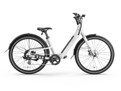 Electric Bike w/ 40 Miles Max Operating Range and 25 mph Max Speed - White
