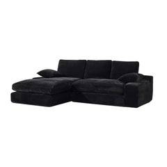 99*69' Modular Sectional Living Room Sofa Set, Modern Minimalist Style Couch, Upholstered Sleeper Sofa for Living Room, Bedroom, 2 PC Free Combination, Installation-free Sofa, L-Shape, Black