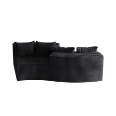 Corduroy curved sectional sofa with four pillows,Curved Symmetrical Modular Semi Circular Sofa Sectional for bedroom, living room, office for leisure or nap, reading room, and lobby(Two modules)