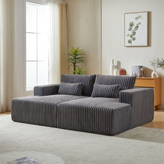 87' Oversized Sectional Lounge Chaise ,No Assembly Required,Cloud Plush Loveseat with Reclining Sofa Bed,Fluffy Modern Sleeper Chair for Indoor Living Room Bedroom