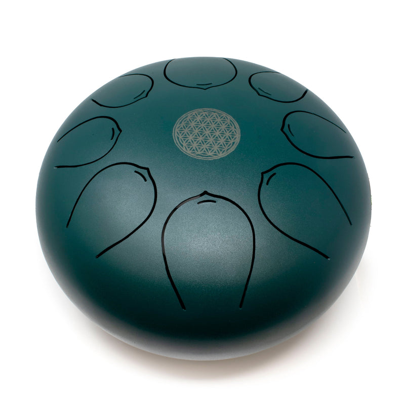 Rare Earth Gallery Pentatonic Steel Singing Drum - Dark Blue/Green - 25cm W04f-EM