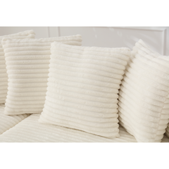 [NEW ARRIVED] [VIDEO PROVIDED] Oversized Two-Piece  Couches,  L Shaped Sofa, Corduroy, Left Chaise Daybed,with Armrests,Eight Throw Pillows,Corner Sofa,Easy To Assemble, Beige