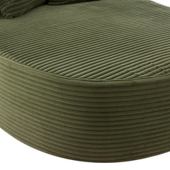 Modern Chaise Lounge Sofa Boneless Couch with Two Supportive Pillows, Green Corduroy, 51.6' Sofa Bed