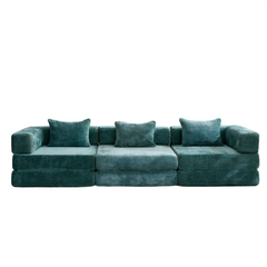 Compression Sofa,Convertible Floor Sofa Bed with Fixed-Shape Frame, Boneless Modular Sectional Sofa,No Assembly Required,Chenille fabric,for Living Room Bedroom,Dark Green
