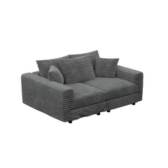 82.7 ' Plush Corduroy 3-Seat Sofa,Modern Comfy Upholstered Sofa Cloud Couch,Deep Seat Couches with Soft Pillows,Convertible Deep Seat Sofa Lounge Chair for Living Room Bedroom,Apartment,Office,Grey