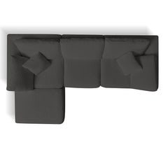 Cloud Sectional Couch for Living Room, Convertible L-Shape Sofa with Ottoman, 3 Seater Modular Design in Gray Chenille Fabric, 110 inches