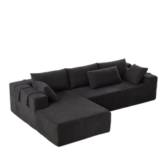 Modern Chenille Upholstered Sectional Sofa Couch Set,Modular 108' L Shaped Sectional Living Room Sofa Set With 6 Pillows,Free Combination Sofa Couch for Living Room,Bedroom(Left Chaise)W834P240009