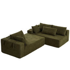 Modern Chenille Upholstered Sectional Sofa Couch Set,Modular 108' L Shaped Sectional Living Room Sofa Set With 6 Pillows,Free Combination Sofa Couch for Living Room,Bedroom(Right Chaise)W834P240007