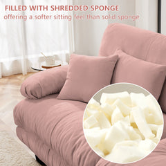 3-Seater Sectional Sofa Modular Deep Seat Sofa Couch , Chenille Sofa Soft Comfy Upholstered Furniture for Living Room, Apartment, Studio, Office,Chenille Pink