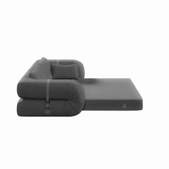 Human Dog Bed, Lazy Sofa Couch, 78.7 ' Multi-Functional Foldable Sofa Bed, 3-in-1 Teddy Fabric Foam-Filled Sleeper Sofa Bed for Living Room,Guest Bed,Playroom,Grey