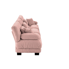 3-Seater Sectional Sofa Modular Deep Seat Sofa Couch , Chenille Sofa Soft Comfy Upholstered Furniture for Living Room, Apartment, Studio, Office,Chenille Pink