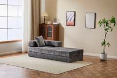 Floor Couch,Compression Sofa,Convertible Floor Sofa Bed-with Pillow Back Support Armrest,Comfy Futon Couch Lounge Sleeper Bed,Chenile fabric,for Living Room Bedroom (DARK-GREY)