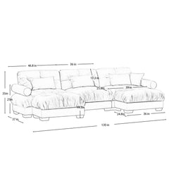 Olive Green U Shape Modular Sectional Sofa Couch with Movable Ottomans, Velvet Upholstery, 3 Seat Corner Sofa
