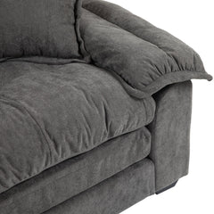 84' Chenille Sofa Small Sofa Loveseat Deep Seat Sofa Couch with 2 Throw Pillows & Memory Foam for Living Room Apartment Office Lounge-Grey