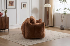 Giant Bean Bag Couch for Adults, Ultra Soft Fluffy Loveseat Bean Bag Sofa, Oversized Chase Lounge Chair Indoor for Living Room Bedroom, No Assembly Required Cozy Reading Chair with Pillows, Brown