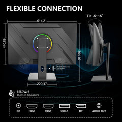 Rehisk 27Inch 180Hz QHD 2K HDR10 Support Gaming Monitor - RE272KV1