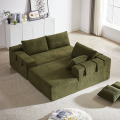 Modern Chenille Upholstered Sectional Sofa Couch Set,Modular 108' L Shaped Sectional Living Room Sofa Set With 6 Pillows,Free Combination Sofa Couch for Living Room,Bedroom(Right Chaise)W834P240007