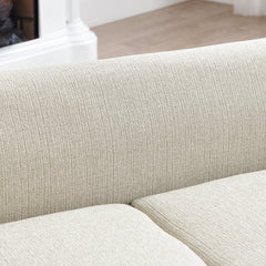 Modern Rectangular Pet Sofa with Backrest and Armrests, Soft Cushion for Small and Medium Dogs, Beige Linen