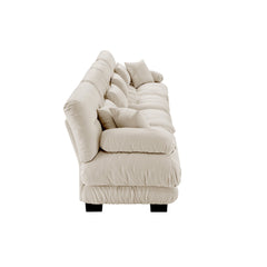 4-Seater Sectional Sofa Modular Deep Seat Sofa Couch , Chenille Sofa Comfy Upholstered Sofa for Living Room, Apartment, Studio, Office,Chenille Light coffee