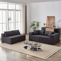 104-Inch Corduroy  Modular L Shaped Sectional Sofa,Luxury Floor Couch Set,Upholstered Indoor Furniture,Foam-Filled Compressed Sofa for Living Room,Bedroom,4 PC Free Combination