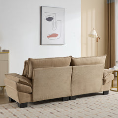Corduroy Sofa Sleeper Couch Loveseat Sofa with Pillows Comfy Upholstered Deep Seat Sofa for Bedroom,Living Room,Apartment,Office,Dorm-Khaki Corduroy