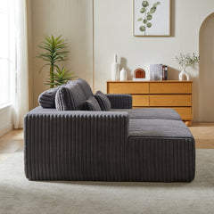 87' Oversized Sectional Lounge Chaise ,No Assembly Required,Cloud Plush Loveseat with Reclining Sofa Bed,Fluffy Modern Sleeper Chair for Indoor Living Room Bedroom