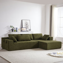 Modern Chenille Upholstered Sectional Sofa Couch Set,Modular 108' L Shaped Sectional Living Room Sofa Set With 6 Pillows,Free Combination Sofa Couch for Living Room,Bedroom(Right Chaise)W834P240007