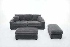 [VIDEO/New]Combination Modular Convertible Sectional Sofa Bed Set,Armrest storage, Stainless steel cup holder, USB, Upholstered Sofa, Deep Seat, Living Room, Loft, Apartment, Office, 2 Colors