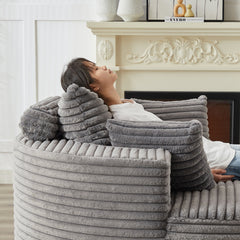 55''L Corduroy Sponge single sofa,No Assembly Required,Fluffy Modern Sleeper Chair for Living room, Bedroom, Lounge and Projection Room(Not a swivel chair.)