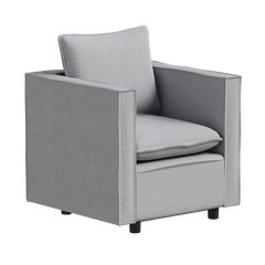 Decorative chair, comfortable gray single sofa chair, soft breathable seat cushion, soft cushion armchair, modern comfortable sofa chair in bedroom/corner/reading room