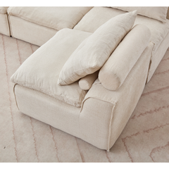 [NEW ARRIVED] [VIDEO PROVIDED]Modular Sofa,No Armrests,At will DIY,Soft Chenille Fabric,Neck Pillow-Back Lounge Sofa Chair,Reading Nook, or Apartment Living, Lumbar Pillow,2 Seats,Upholstered,Beige