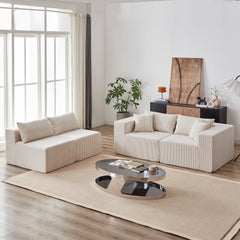 104-Inch Corduroy Modular L Shaped Sectional Sofa,Luxury Floor Couch Set,Upholstered Indoor Furniture,Foam-Filled Compressed Sofa for Living Room,Bedroom,4 PC Free Combination