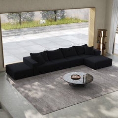 Oversized sponge cloud sofa,Modern Upholstered Sectional Sofa Couch Set,Modular 162' L Shaped Sectional Living Room Sofa Set With 6 Pillows,Free Combination Sofa Couch for Living Room,Bedroom