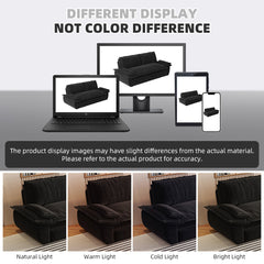 73.2' Queen Pull Out Sofa Bed,3-in-1 Convertible Sleeper Sofa,Multi-Functional Velvet Loveseat Bed,Black(Old Sku:W1885S00050;New Sku:W1885S00228)