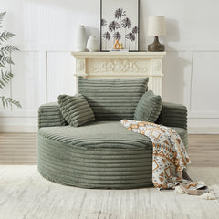 55''L Corduroy Sponge single sofa,No Assembly Required,Fluffy Modern Sleeper Chair for Living room, Bedroom, Lounge and Projection Room(Not a swivel chair.)