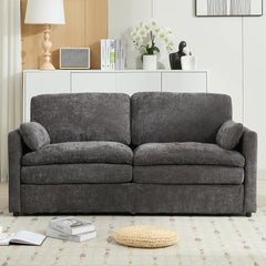 68.1' Cozy Upholstered Loveseat Sofa with Double Cushion Design, Grey Chenille