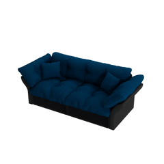 74.8' Queen Pull Out Sofa Bed, 3-in-1 Convertible Sleeper Tufted Sofa with 2 Soft Pillows,Multi-Functional Velvet Loveseat Bed,Blue(Old Sku:W1885S00083/W1885S00130)