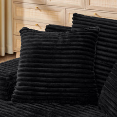 Modern Velvet Fabric Single Lazy Sofa Lounge Chair, Indoor Use, Black, No Assembly Required