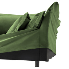 Slip-covered Armchair with 1 Big Back Cushion and 2 Big Toss Pillows, Single Deep Seat Comfy Single Couch Sofa Multiple Large Soft Pillows, Chenille Fabric, Green
