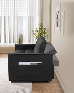 Pull Out Couch Bed-3 in 1 Convertible Sofa Bed, Upgraded wear-resistant suede fabric  Sleeper Chair Bed, Lounge Sleeper Sofa with Pullout Sofabed for Small Space Apartment Bedroom Living Room