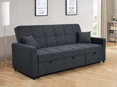 83' Oversized Upholstered Sofa Bed W/Pull Out Couch Bed & Adjustable Backrest,3 Seaters Sofa & Couch Convertible Sleep Sofabed for Home Apartment Living Room,Light Gray,Dark Blue