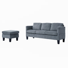 Modern L-Shaped Sectional Sofa with Padded Cashmere Upholstery – Space-Saving Design for Living Rooms & Apartments, Easy Assembly, Grey