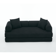 [NEW ARRIVED] [VIDEO PROVIDED] 78.5' Folding Convertible Out Sleeper Sofa Bed,4-in-1 DIY Combination Convertible Sofa,3 seat, Folding  Sofa, King Size , Bedroom,Apartment,Corduroy,Black