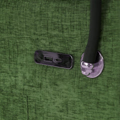 Convertible Loveseat Sofa Bed with Adjustable Backrest, USB Ports, Phone Holder, Side Pockets, Green Chenille, 56.9'