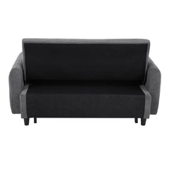 Modern Convertible Pull-out Sofa Bed with USB Ports, Dark Grey Corduroy, 57.48'